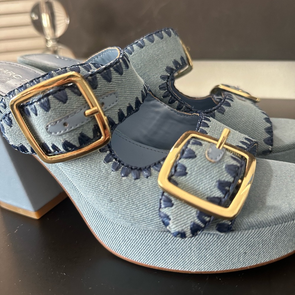 🆕Marc Fisher MEDALEN Denim Platform Heels - Picture 8 of 11